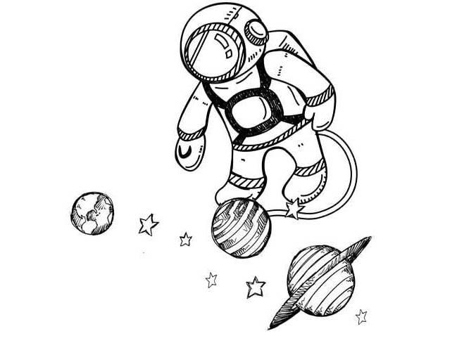 宇航员简笔画 宇航员简笔画太空人