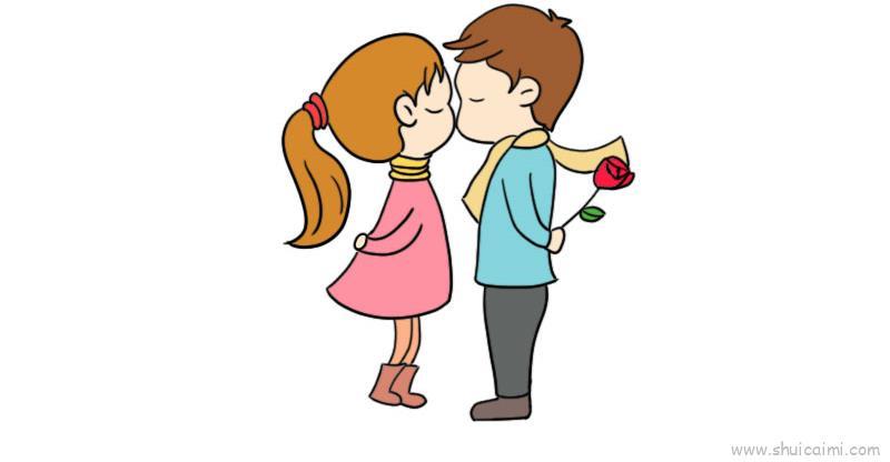 情人节小情侣儿童画怎么画 情人节小情侣简笔画顺序