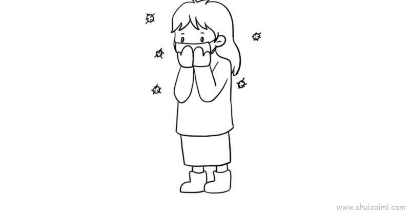 预防传染病儿童画怎么画 预防传染病简笔画步骤