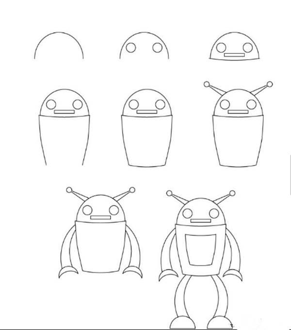 机器人简笔画图片大全 机器人简笔画图片大全儿童简单