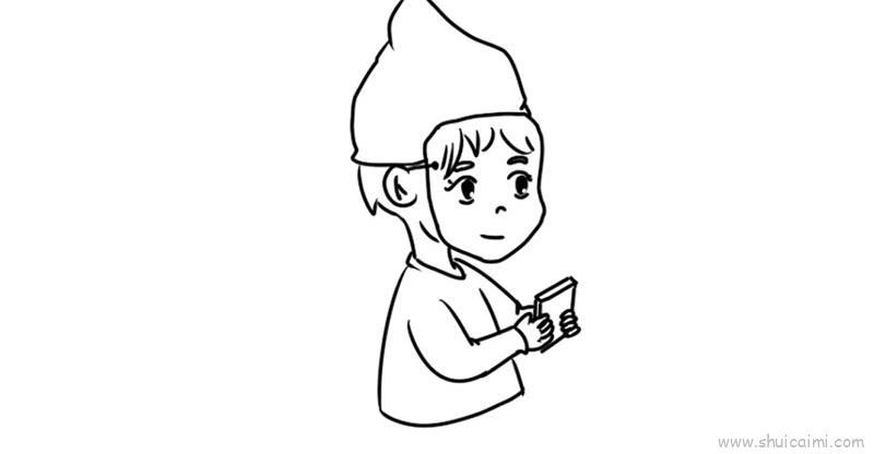 戴面具儿童画怎么画 戴面具简笔画顺序