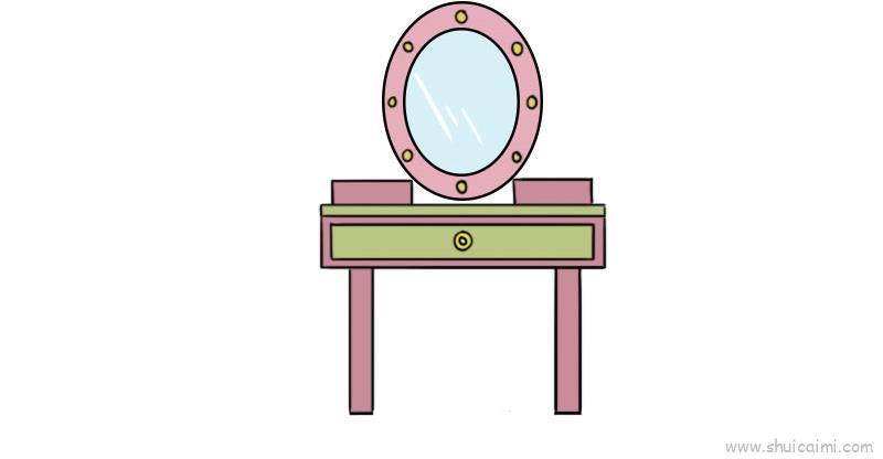 梳妆台儿童画怎么画 梳妆台简笔画简单又好看