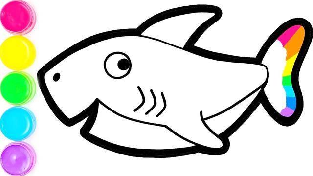 沙鱼简笔画图片大全 沙鱼简笔画图片大全彩色