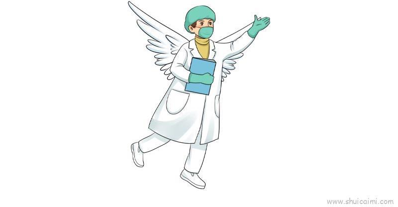 新冠肺炎白衣天使儿童画怎么画 新冠肺炎白衣天使简笔画图片大全