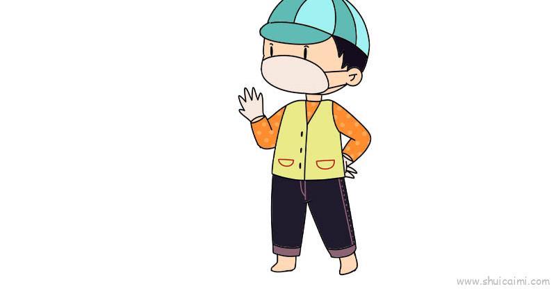 戴口罩儿童画怎么画 戴口罩简笔画教程步骤