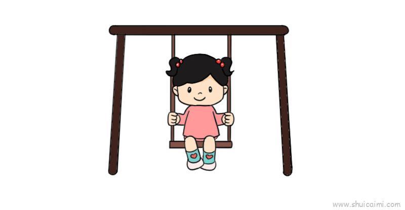 荡秋千儿童画怎么画 荡秋千简笔画好看