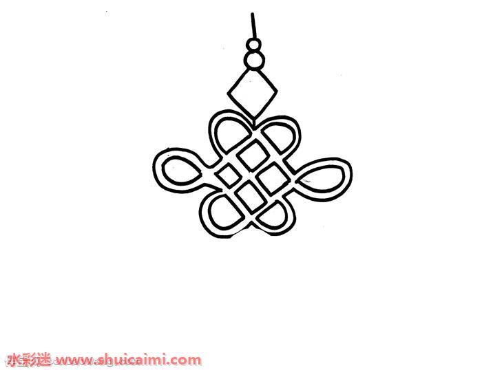 红色中国结怎么画 红色中国结简笔画彩色