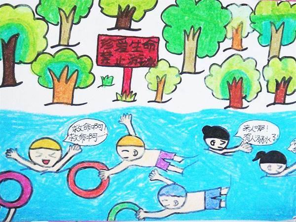 溺水简笔画 小孩溺水简笔画