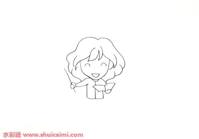 英语老师怎么画 英语老师简笔画彩色
