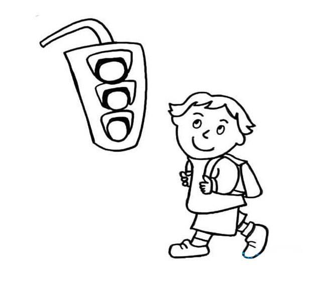 过马路简笔画图片大全 过马路简笔画图片大全彩色