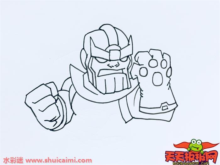 复仇联盟4灭霸怎么画 复仇联盟4灭霸简笔画图片大全带颜色