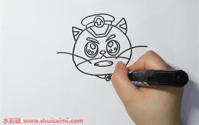 黑猫警长怎么画 黑猫警长简笔画彩色
