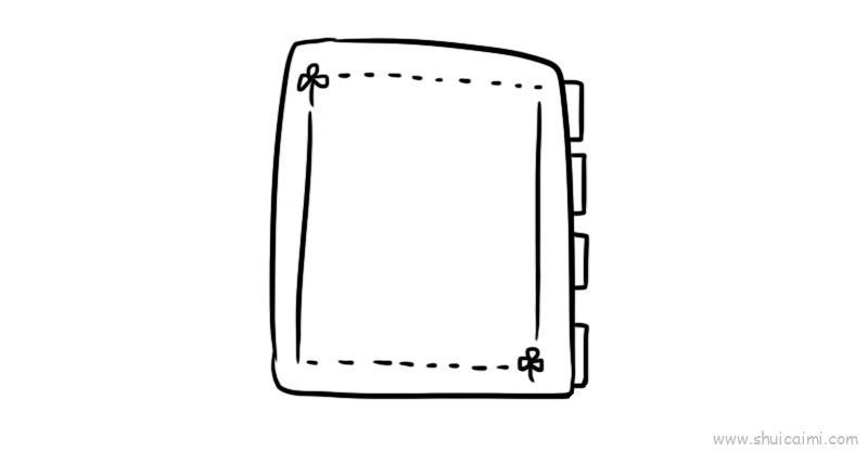 手账本儿童画怎么画 手账本简笔画图片