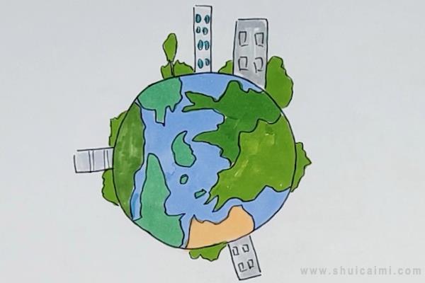 地球简笔画怎么画 地球简笔画顺序