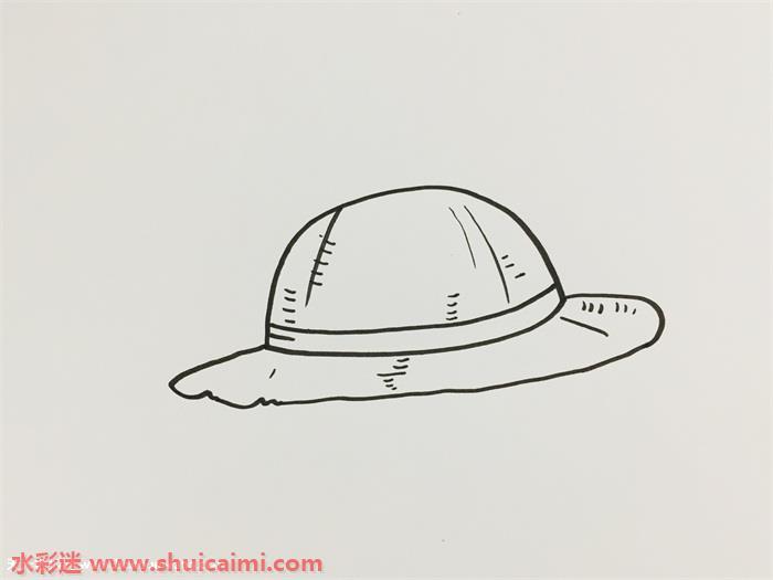 草帽简笔画怎么画漂亮彩色