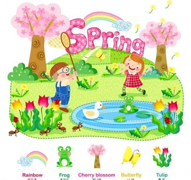 扑蝴蝶简笔画大全风景 扑蝴蝶图画