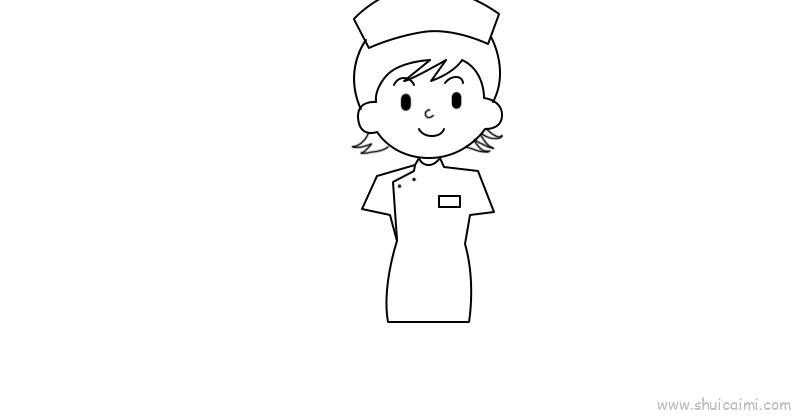 护士打针儿童画怎么画 护士打针简笔画简单