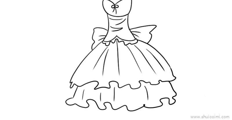 婚纱儿童画怎么画 婚纱简笔画简单