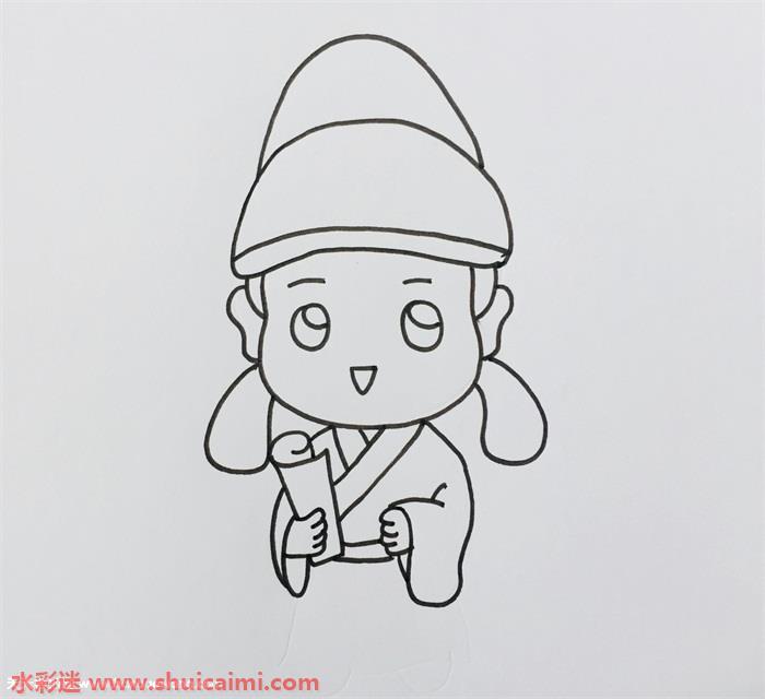 李白怎么画 李白简笔画简单彩色