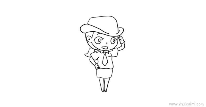 警察儿童画怎么画 警察简笔画步骤