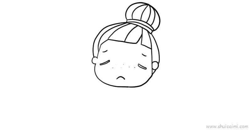 哭脸儿童画怎么画 哭脸简笔画步骤