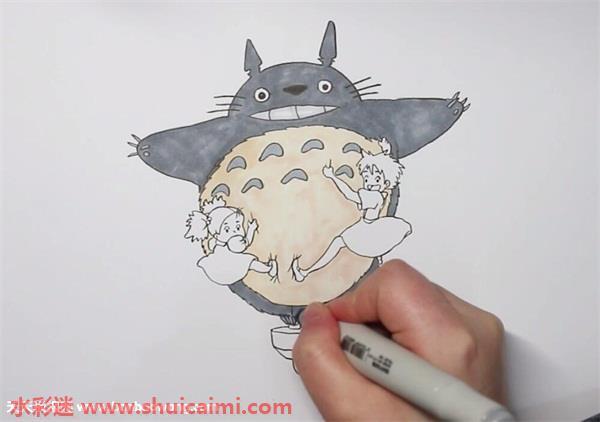 小梅和龙猫怎么画 小梅和龙猫简笔画彩色