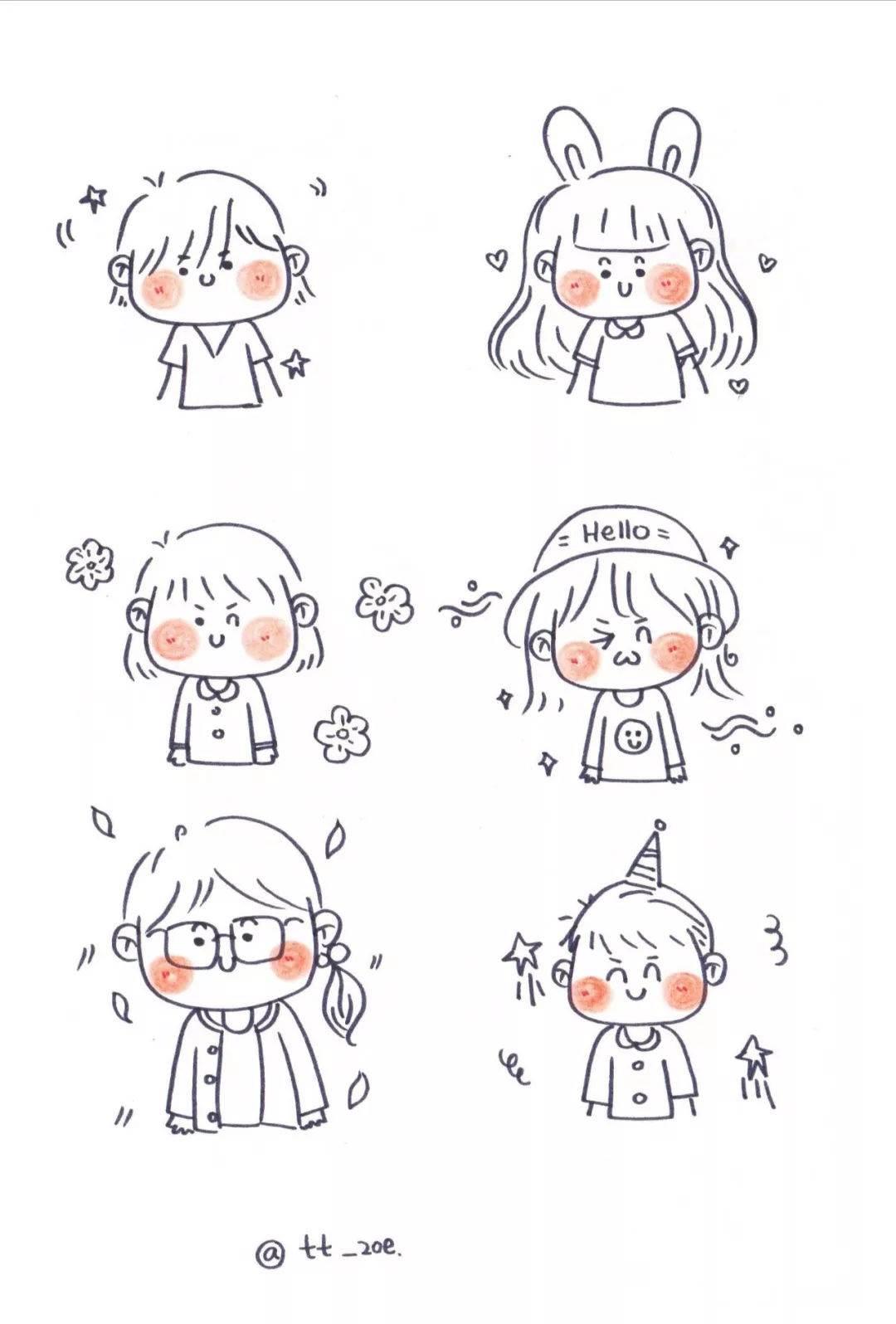 少女心爆棚的简笔画 少女心爆棚的简笔画动漫