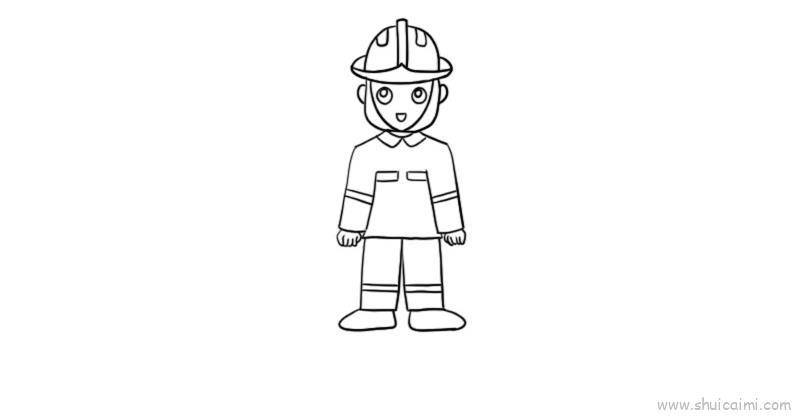 消防员儿童画怎么画 消防员简笔画顺序