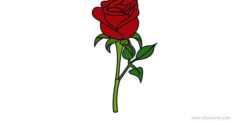 玫瑰花儿童画怎么画 玫瑰花简笔画好看