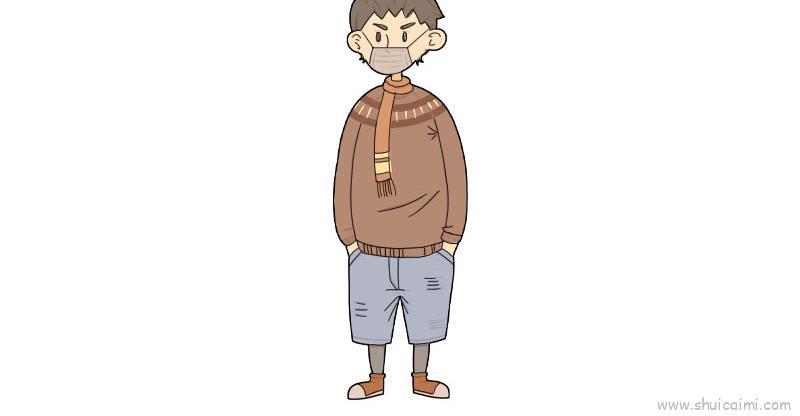 戴口罩人物儿童画怎么画 戴口罩人物简笔画步骤