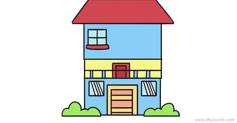 三层别墅儿童画怎么画 三层别墅简笔画画法