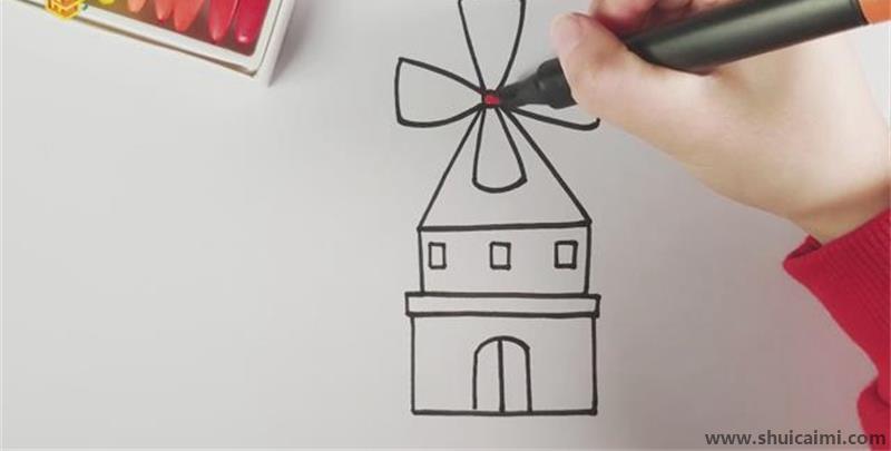 城堡风车儿童简笔画怎么画 城堡风车儿童画图片大全