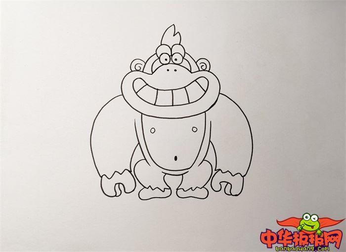 大猩猩怎么画 大猩猩简笔画简单好看带颜色
