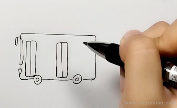 公共汽车简笔画怎么画 公共汽车简笔画图片