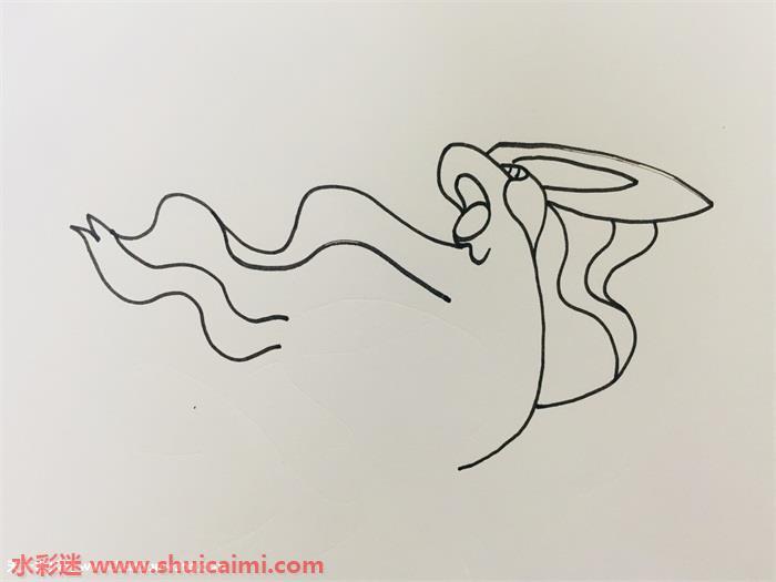 神奇宝贝水君简笔画步骤图解，一步步教你水君简笔画怎么画