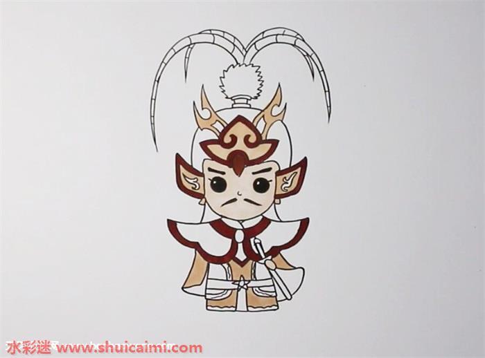 周瑜怎么画 周瑜简笔画步骤