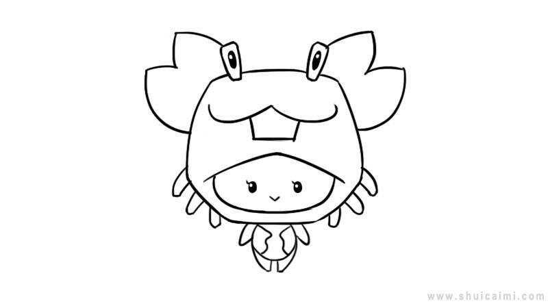 十二星座q版萌图巨蟹座简笔画怎么画 十二星座q版萌图巨蟹座简笔画画法