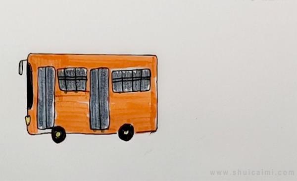 公共汽车简笔画怎么画 公共汽车简笔画图片