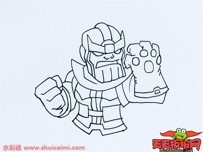 复仇联盟4灭霸怎么画 复仇联盟4灭霸简笔画图片大全带颜色