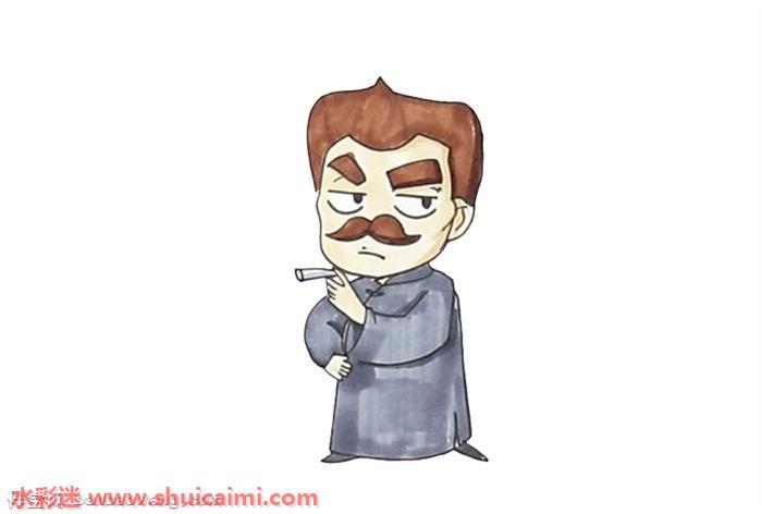 鲁迅q版怎么画 鲁迅q版简笔画步骤图