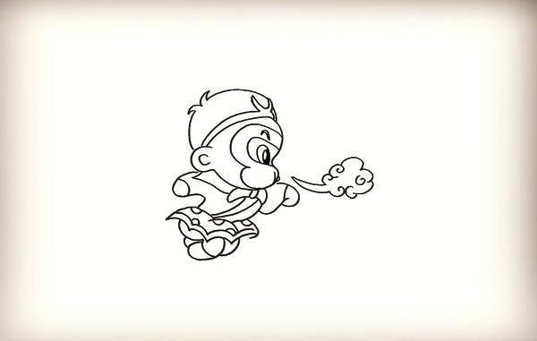 筋斗云简笔画 孙悟空驾筋斗云简笔画