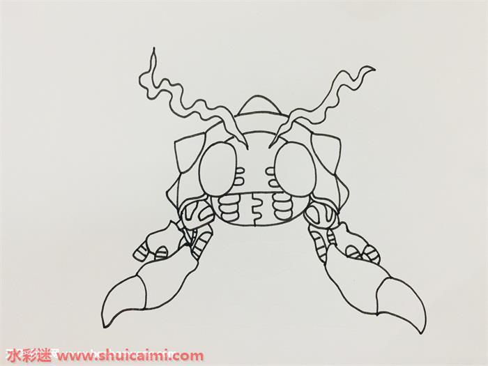 甲虫兽怎么画 甲虫兽简笔画彩色