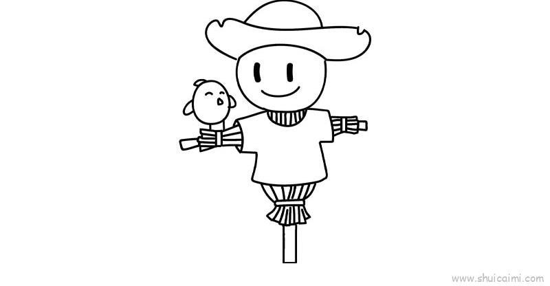 稻草人教程儿童画怎么画 稻草人教程简笔画简单