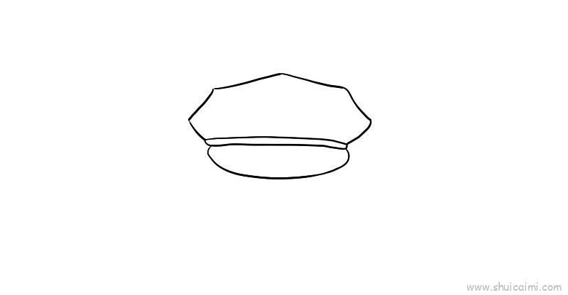 警察帽子儿童画怎么画 警察帽子简笔画简单