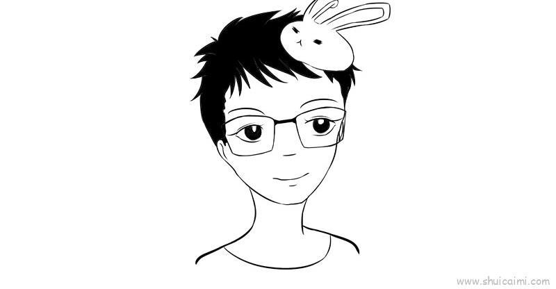 黑白头像儿童画怎么画 黑白头像简笔画简单