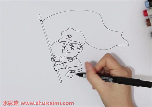 红色革命烈士怎么画 红色革命烈士简笔画彩色