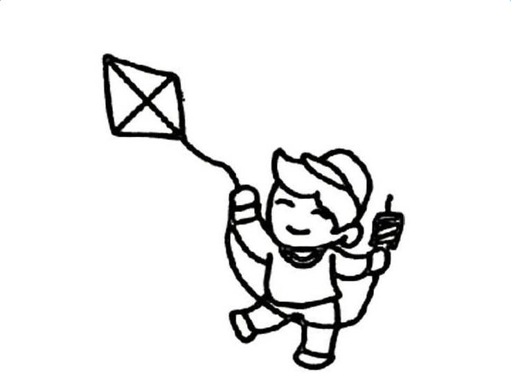 儿童放风筝的简笔画 儿童放风筝的简笔画图片大全小女孩