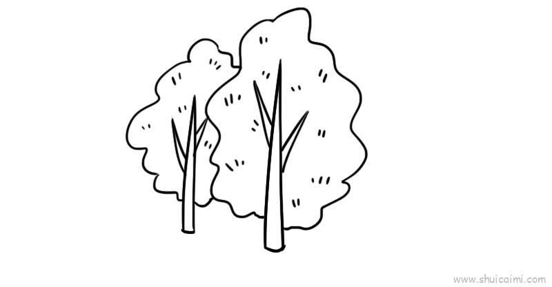森林儿童画怎么画 森林简笔画图片