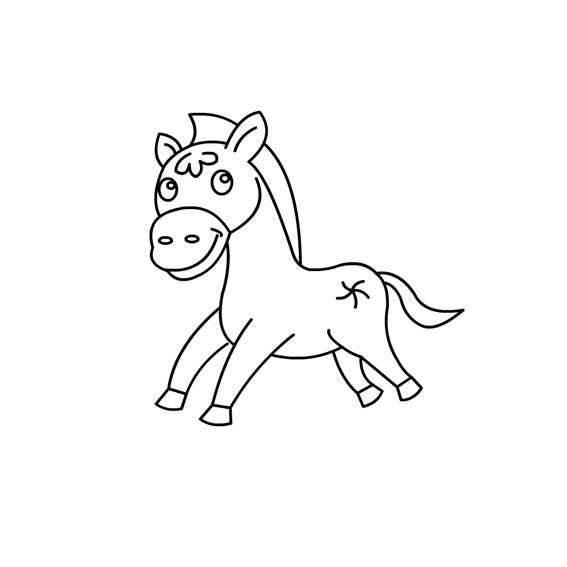 马简笔画图片 马简笔画彩色画