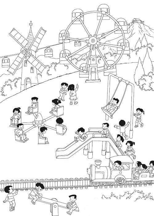 游乐场简笔画 游乐场简笔画简单又漂亮